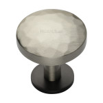 M Marcus Heritage Brass Hammered Design Round Cabinet Knob with Rose 38mm 